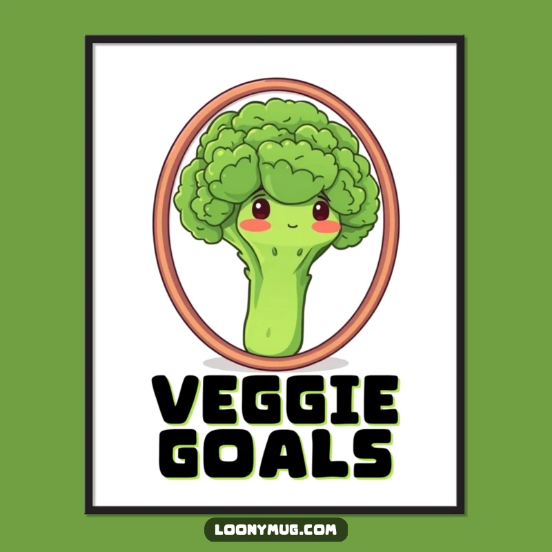 Funny Proud Broccoli Mirror Poster - Hilarious Veggie Wall Art Gift