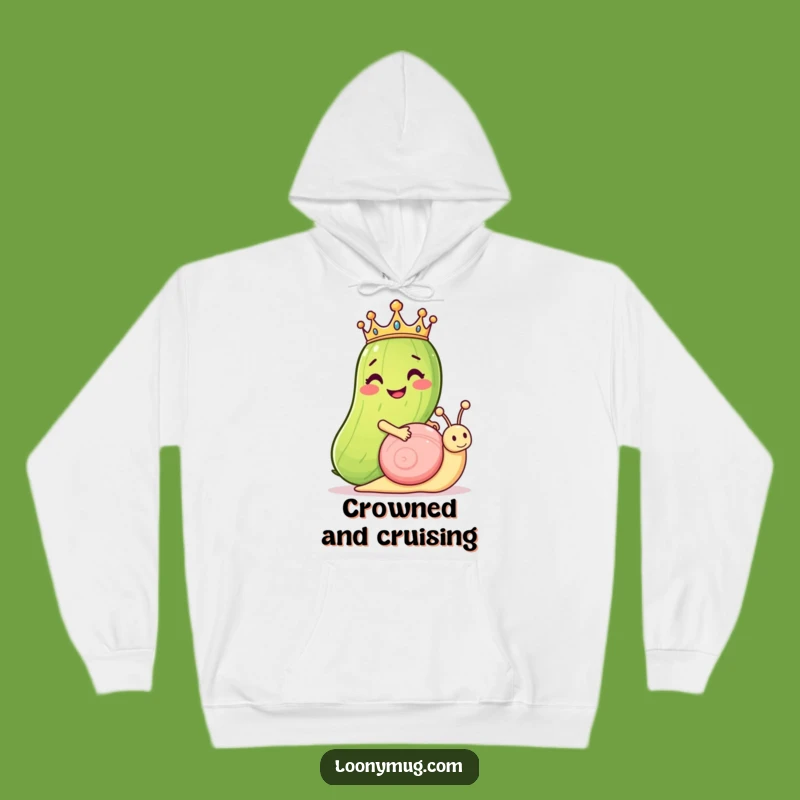 Cozy Funny Pickle Hoodie: Royal Snail Rider, Warm & Hilarious Gift