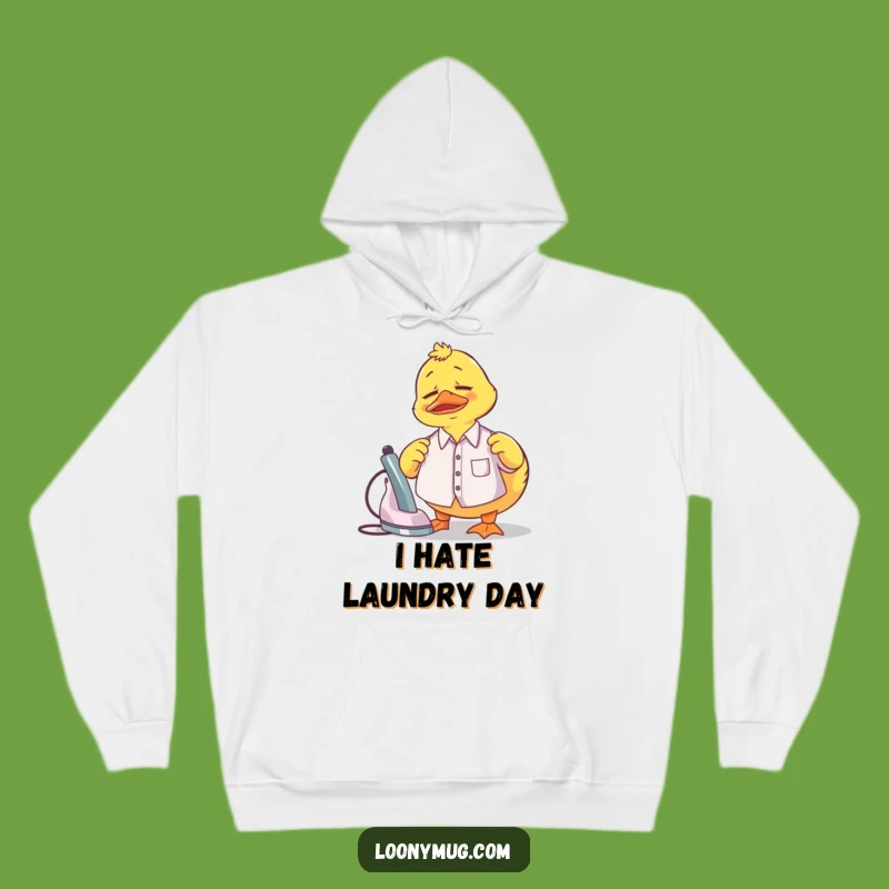 Cozy Funny Rubber Duck Ironing Hoodie: Stay Warm While Facing Your Laundry Pile