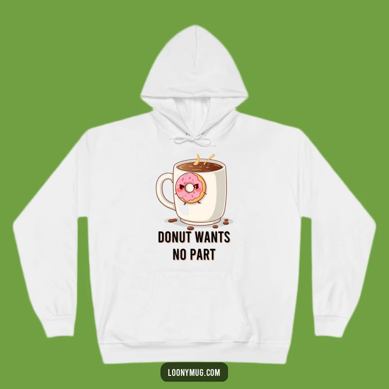 Funny Grumpy Donut Escape Hoodie - Cozy & Hilarious Treat for Donut Fans!