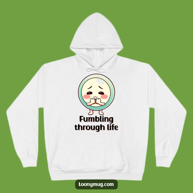 Funny Shy Button Fumble Hoodie: Stay Cozy and Embrace Your Awkwardness