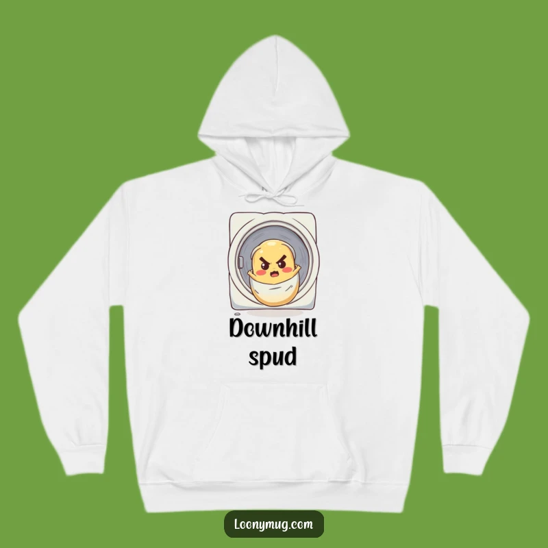 Funny Determined Potato Laundry Chute Hoodie - Cozy Comedic Apparel Gift