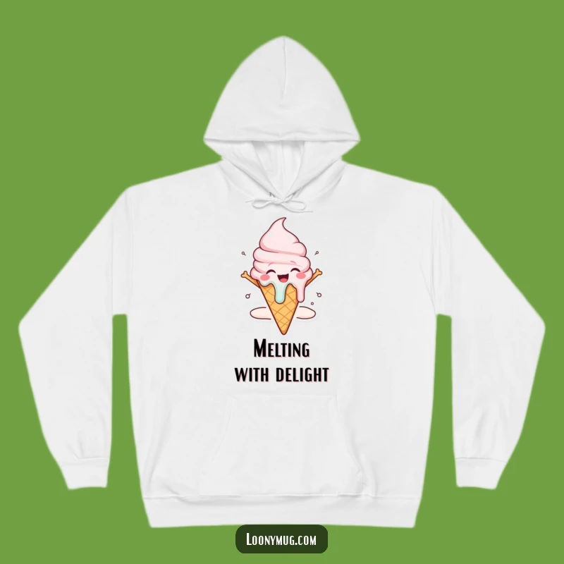 Funny Melting Ice Cream Hoodie: Cozy Character Apparel for Joyful Moments