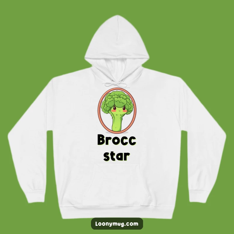 Funny Proud Broccoli Mirror Hoodie - Cozy Veggie Humor Gift