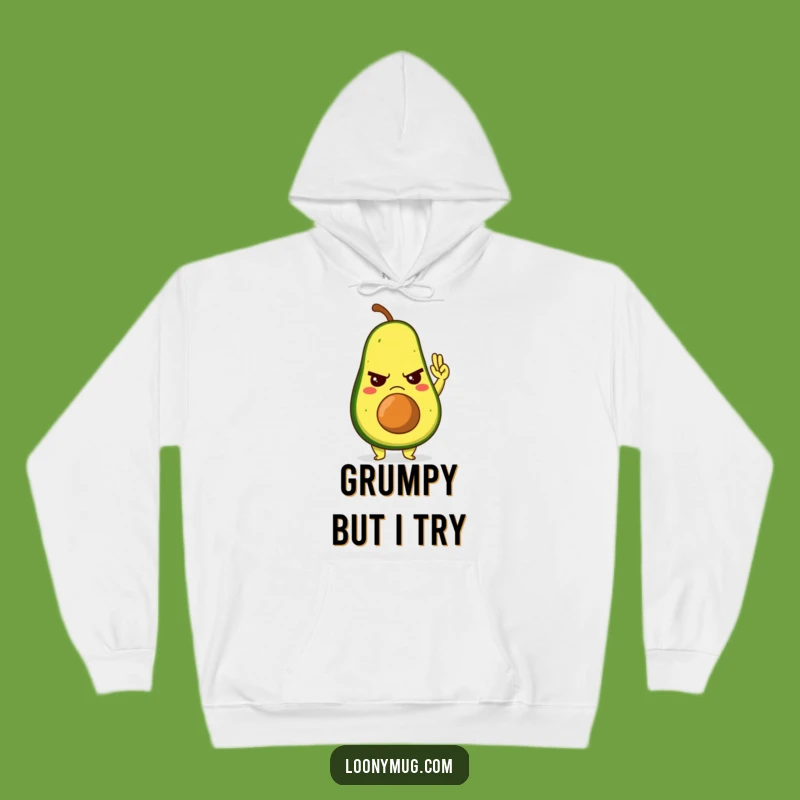 Funny Grumpy Avocado High-Five Hoodie: Stay Cozy and Complain Hilariously