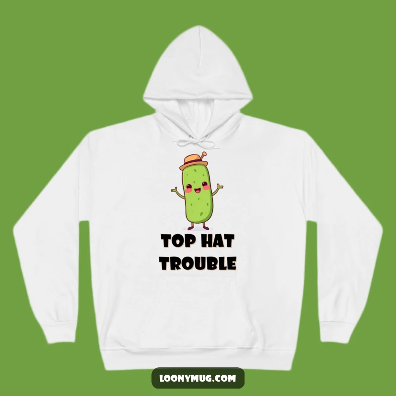 Cozy Funny Dancing Pickle Top Hat Hoodie: Warmth Meets Whimsical Fun!