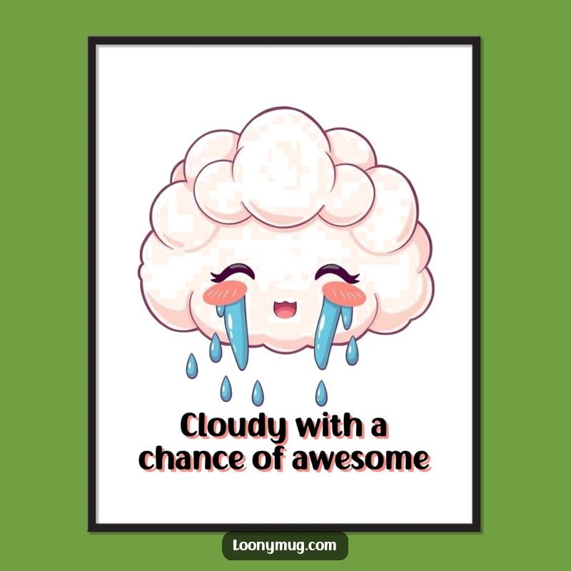 Free Printable Wall Art: Joyful Cloud Rainbow Tears, Funny Whimsical Downloadable Home Decor