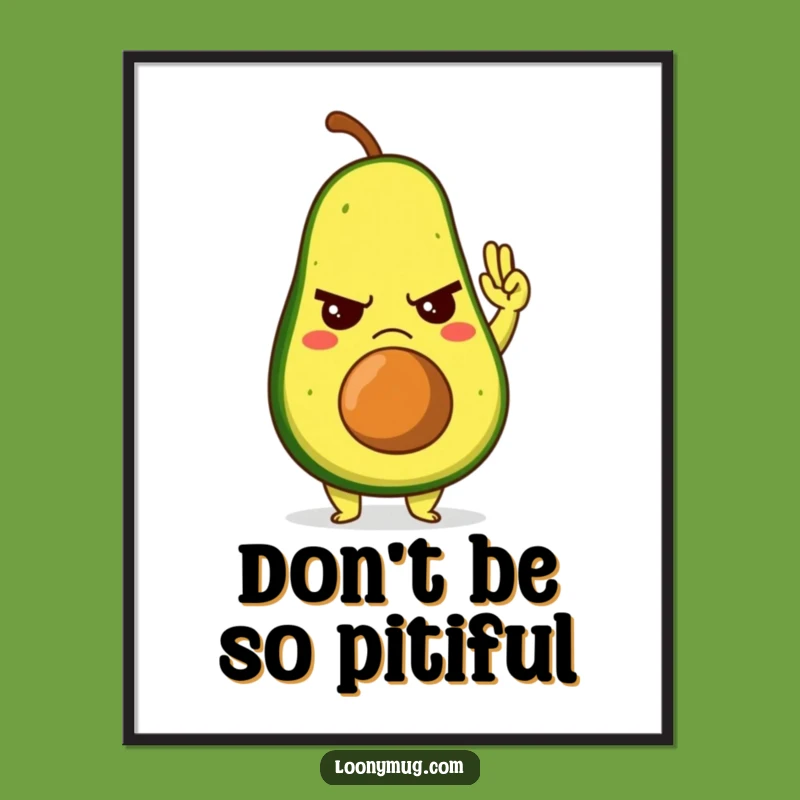 Funny Free Printable Wall Art: Grumpy Avocado High-Five Downloadable Decor