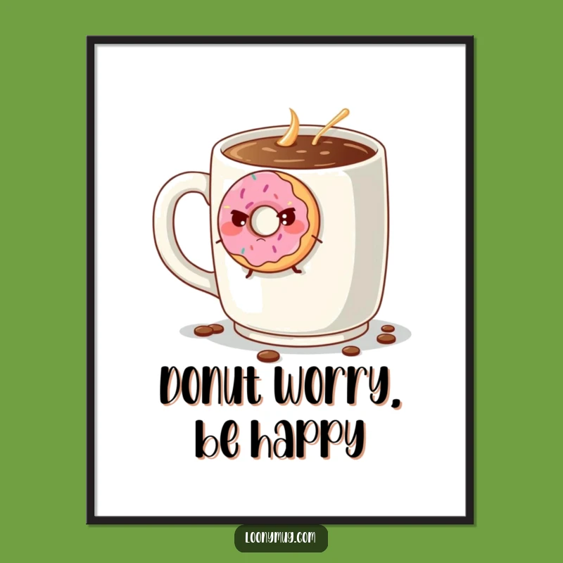 Free Printable Grumpy Donut Art - Funny Downloadable Wall Decor & Coffee Lover Gift