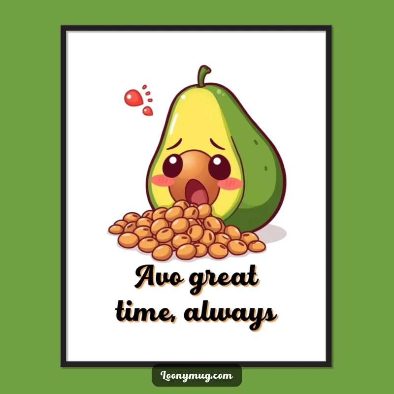Free Printable Shocked Avocado Art - Funny Downloadable Wall Decor & Gift
