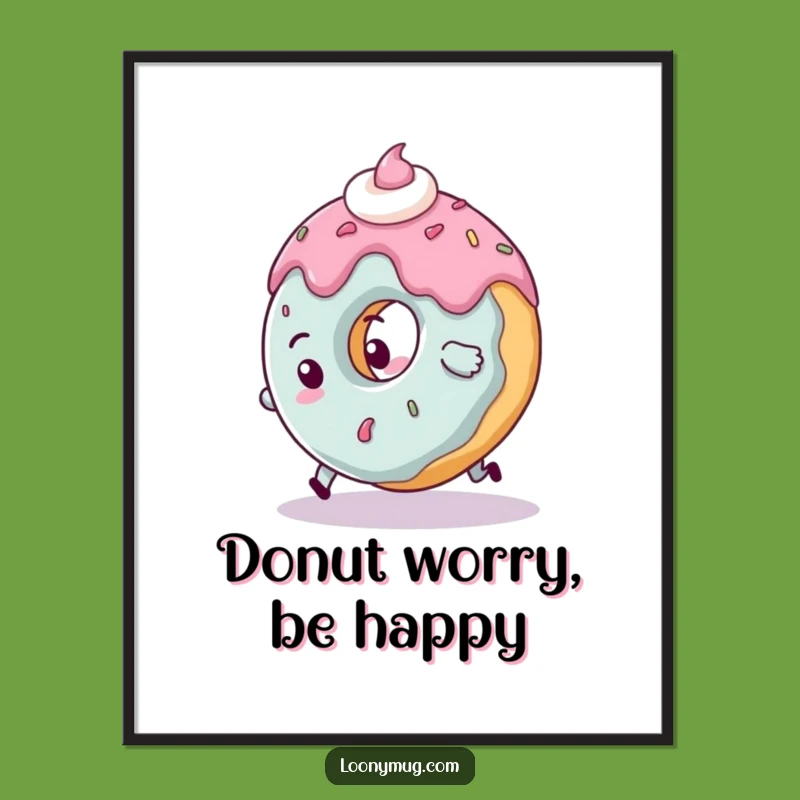 Free Printable Wall Art: Clumsy Donut Fall, Humorous Downloadable Decor