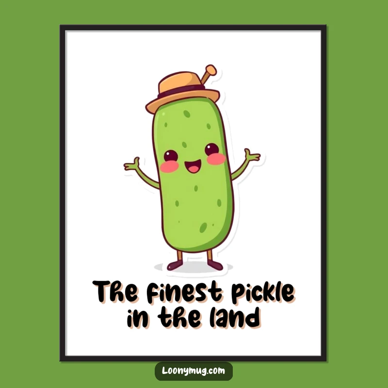 Free Printable Wall Art: Dancing Pickle Top Hat, Funny Quirky Downloadable Home Decor