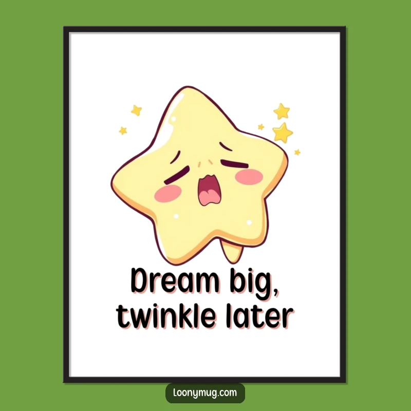 Free Printable Wall Art: Sleepy Star Twinkling, Humorous Downloadable Decor