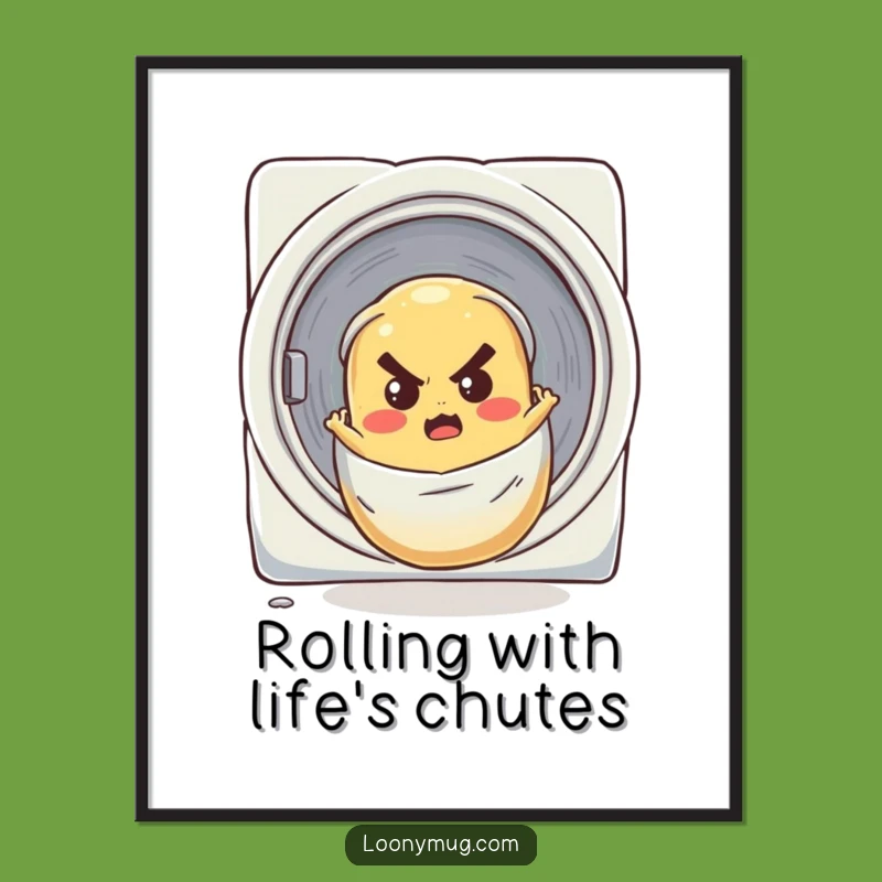 Free Printable Wall Art: Determined Potato Laundry Chute Humor Downloadable Art
