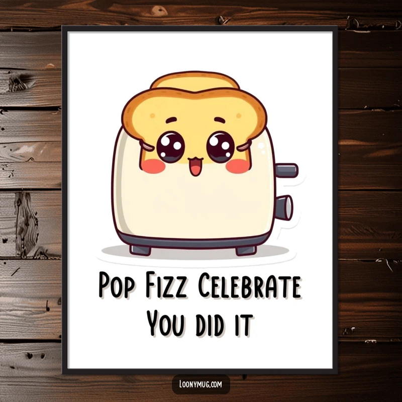 Funny Free Printable Wall Art: A surprised toast character bursting from a toaster, ready to liven up any room's decor.