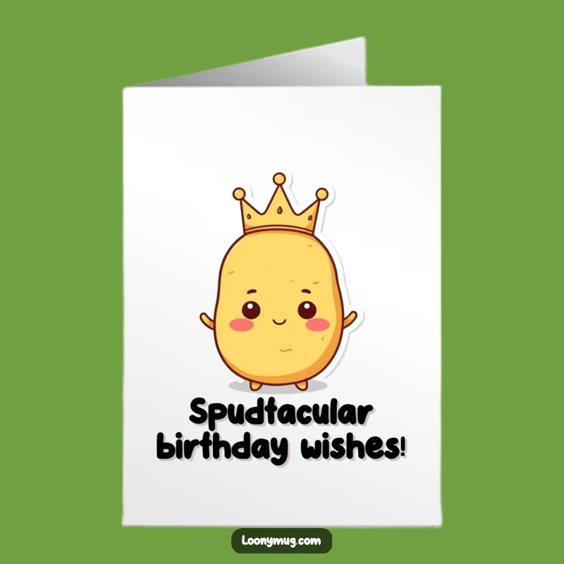 Free Printable Birthday Card: Proud Potato King - Funny Downloadable Gift