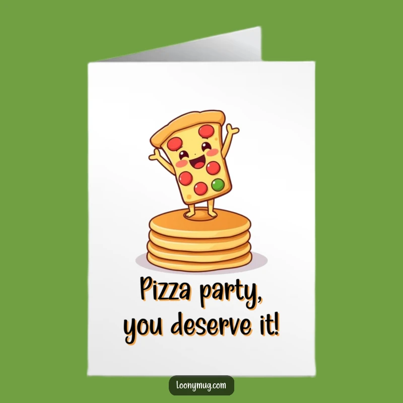 Free Printable Funny Pizza Handstand Birthday Card - Hilarious Downloadable Gift