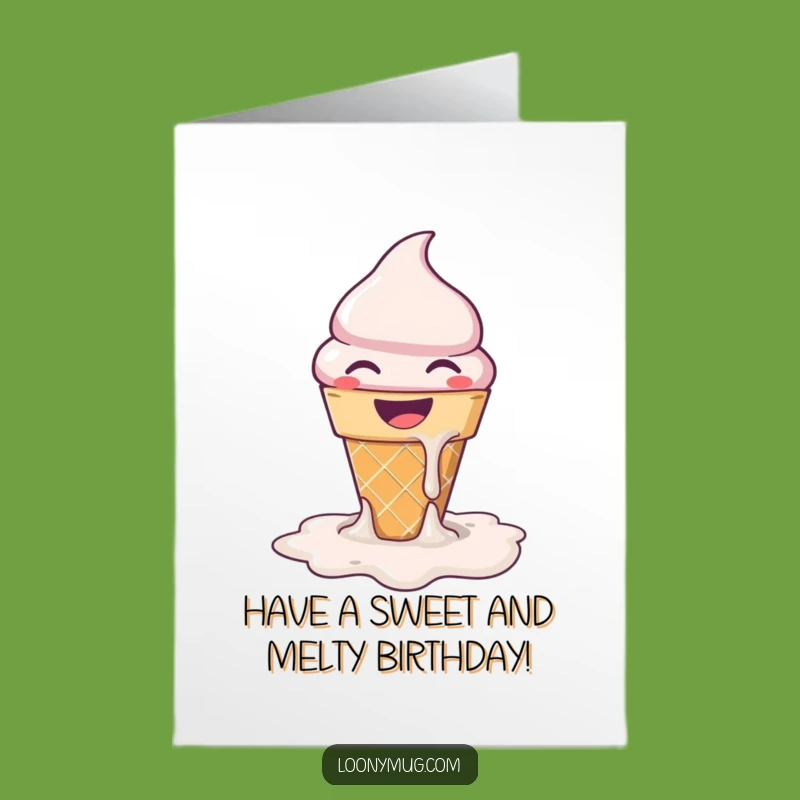 Free Printable Ice Cream Birthday Card - Funny Melting Joy Downloadable Gift Card