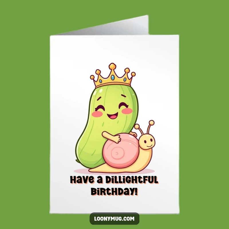 Free Printable Pickle Birthday Card: Crown, Snail, Downloadable Funny Gift
