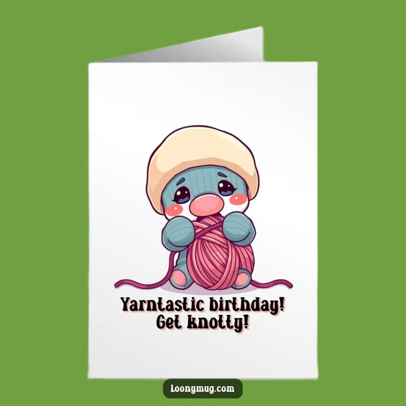Free Printable Birthday Card: Hilarious Sock Puppet Yarn Gobbler Funny Downloadable Gift