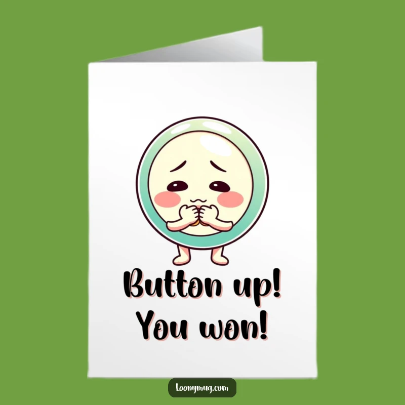 Free Printable Congrats Card: Shy Button Fumbles Downloadable Humor