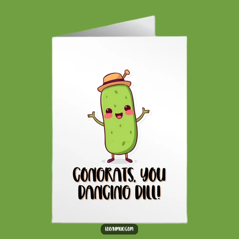 Free Printable Congrats Card: Dancing Pickle Top Hat, Funny Greeting, Humorous Downloadable Gift
