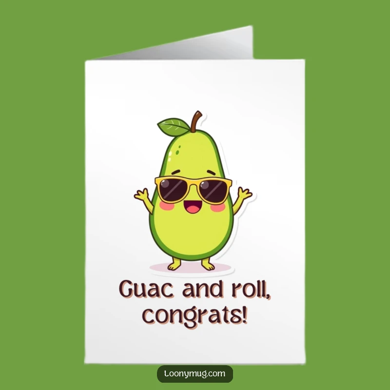 Free Printable Congrats Card: Dancing Avocado's Victory Dance - Funny Downloadable Gift
