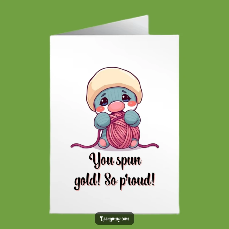 Free Printable Congrats Card: Funny Sock Puppet Yarn Bandit Downloadable Greeting