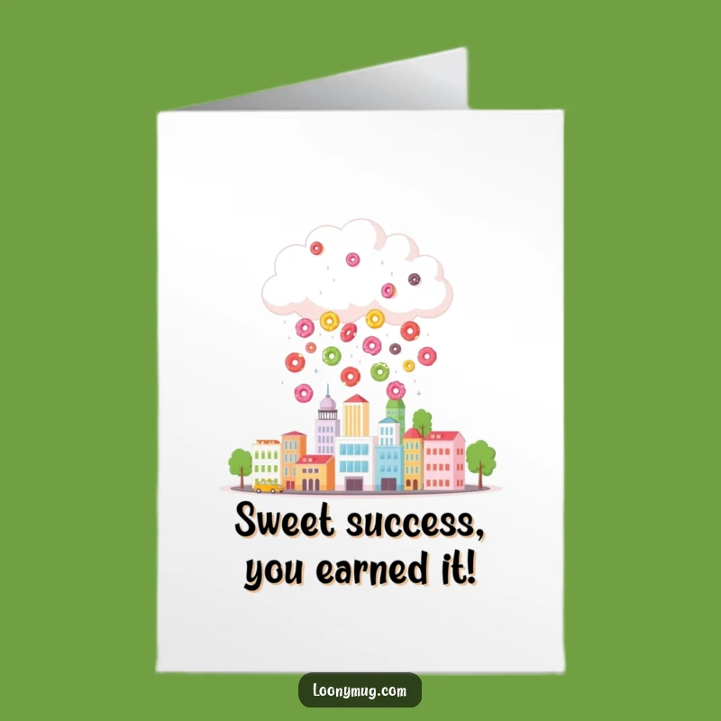 Free Printable Congrats Card: Clown Cloud Donuts Cityscape Surprise Downloadable Gift