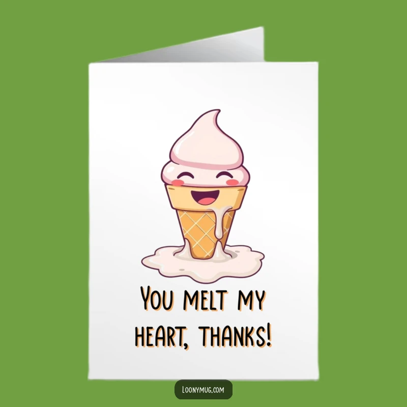 Free Printable Ice Cream Thank You Card - Funny Melting Gratitude Downloadable Gift