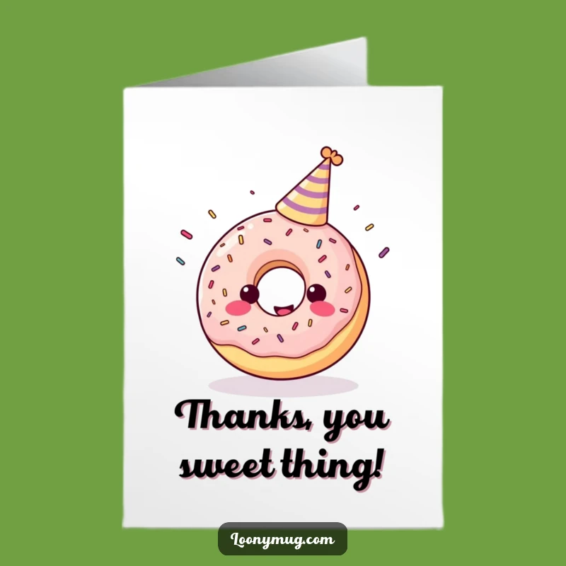 Free Printable Thank You Card: Funny Donut Greetings, Downloadable Gift