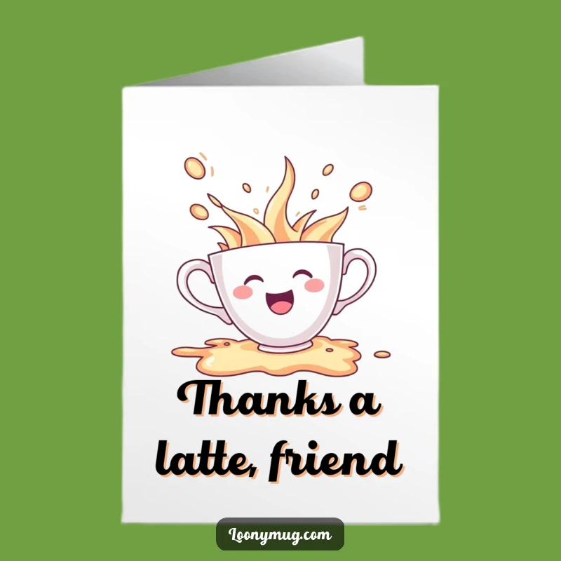 Free Printable Thank You Card: Teacup Spills Excitement Downloadable