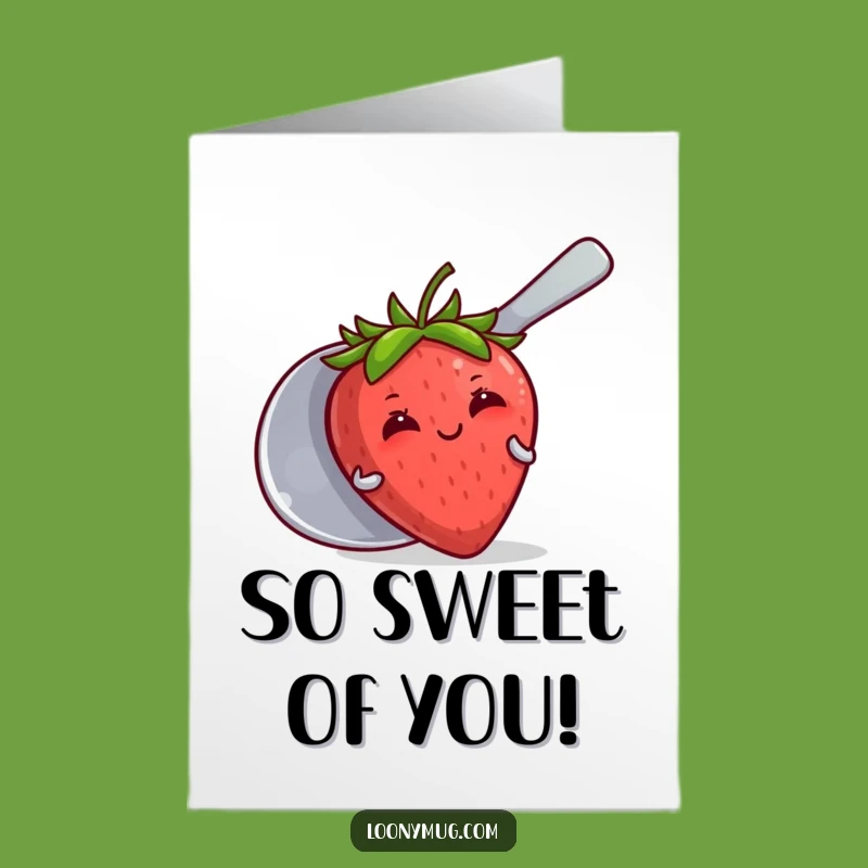 Free Printable Thank You Card: Strawberry's Sweet Gratitude Downloadable Gift
