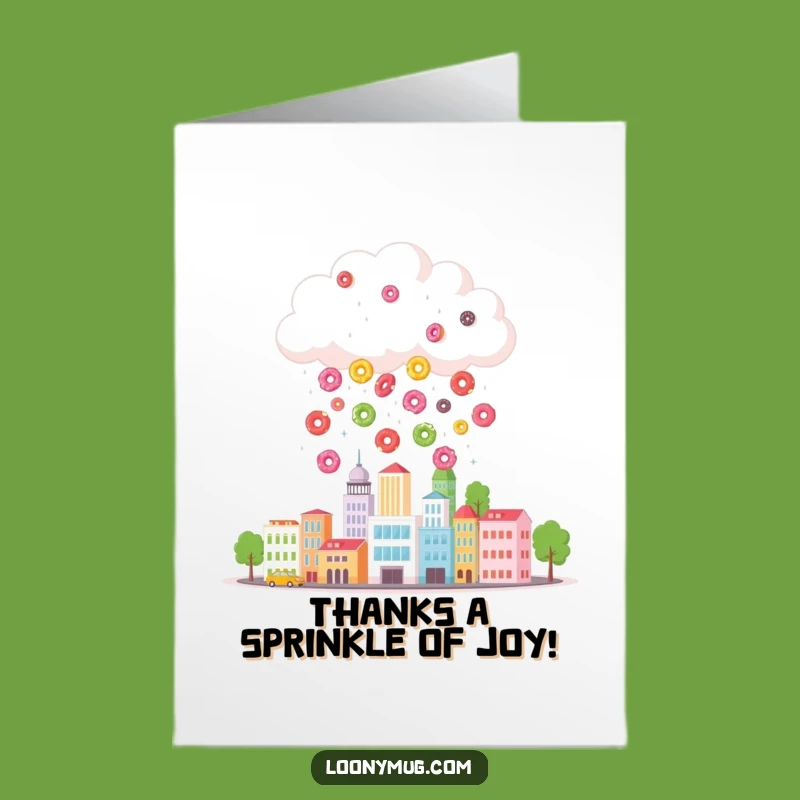 Free Printable Thank You Card: Delicious Donuts from Cloud, Funny Downloadable Gift