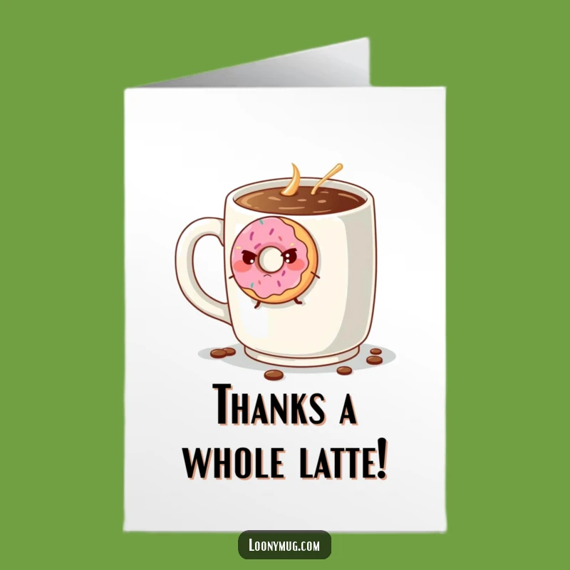 Free Printable Grumpy Donut Thank You Card - Funny Downloadable Gift for Coffee Addicts