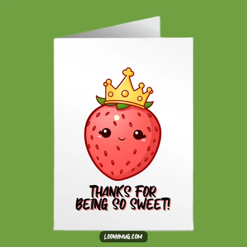 Free Printable Thank You Card: Royal Strawberry Thanks, Sweet Downloadable Gift for Gratitude
