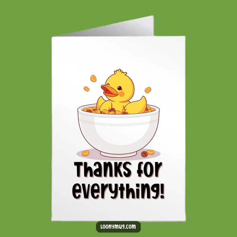 Free Printable Thank You Card: Ducky's Cereal Adventure Downloadable Gift