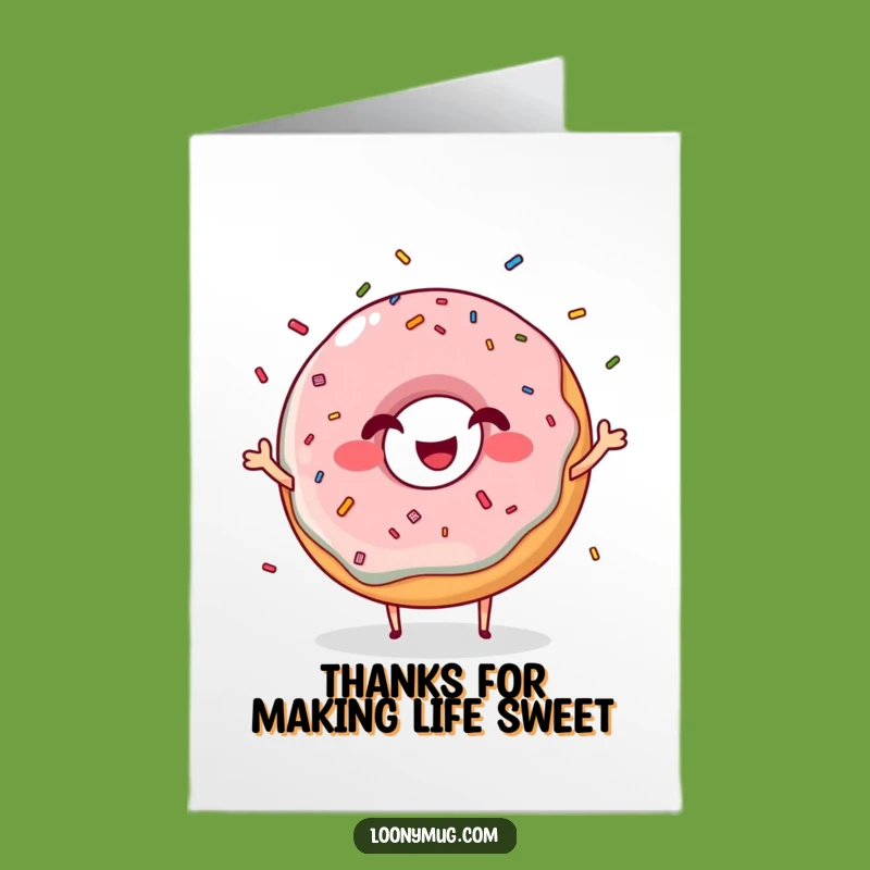 Free Printable Thank You Card: Giggling Donut Juggling Sprinkles, Funny Downloadable