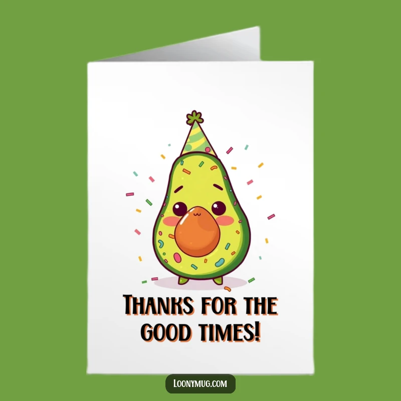 Free Printable Thank You Card: Avocado Party Thanks - Funny Downloadable Gift