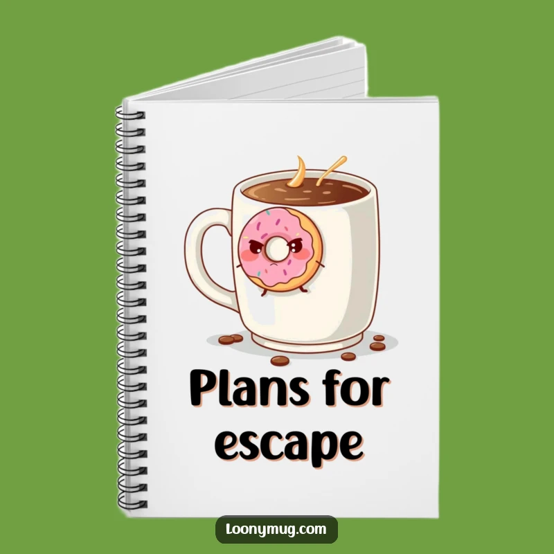 Funny Grumpy Donut Escape Notebook - Plan Your Escape Hilariously!