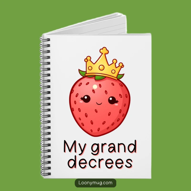 Funny Strawberry Crown Notebook: Jot Down Royal Ideas - Gift!