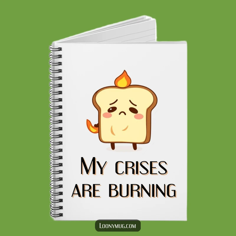 Funny Nervous Toast Fire Notebook - Jot Down Your Fires