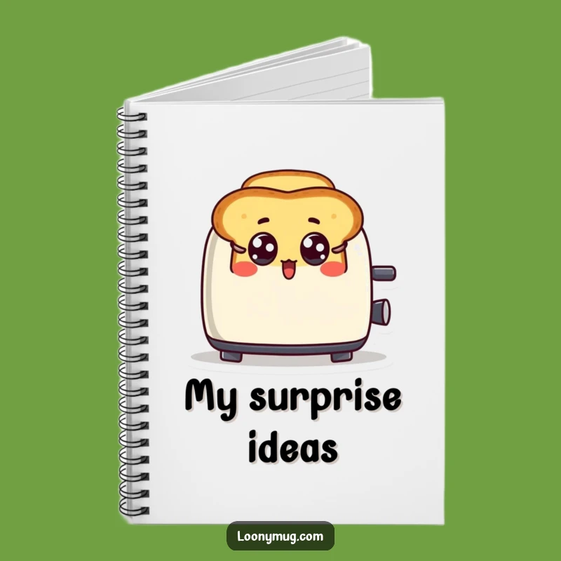Funny Surprised Toast Notebook - Hilarious Breakfast Journal Gift Notebook