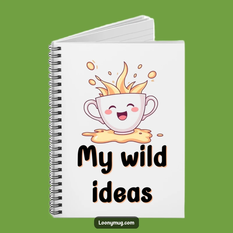 Funny Cheerful Teacup Spill Notebook: Jot Down Ideas with Overflowing Flair
