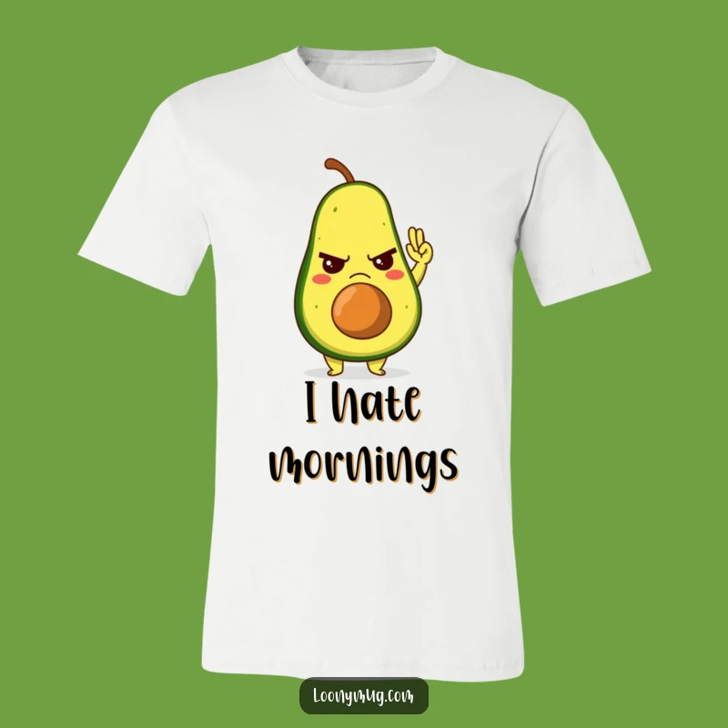 Funny Grumpy Avocado High-Five T-Shirt: Wear Your Reluctance with Hilarious Style