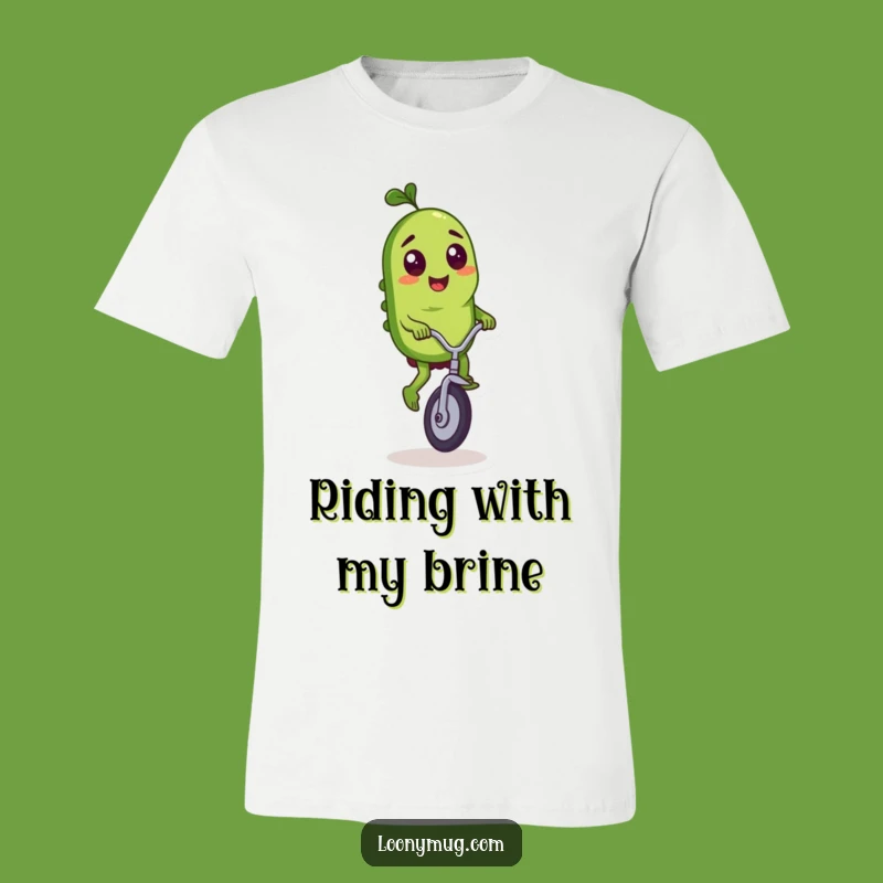 Funny Pickle Unicycle T-Shirt - Mischievous Ride Tee