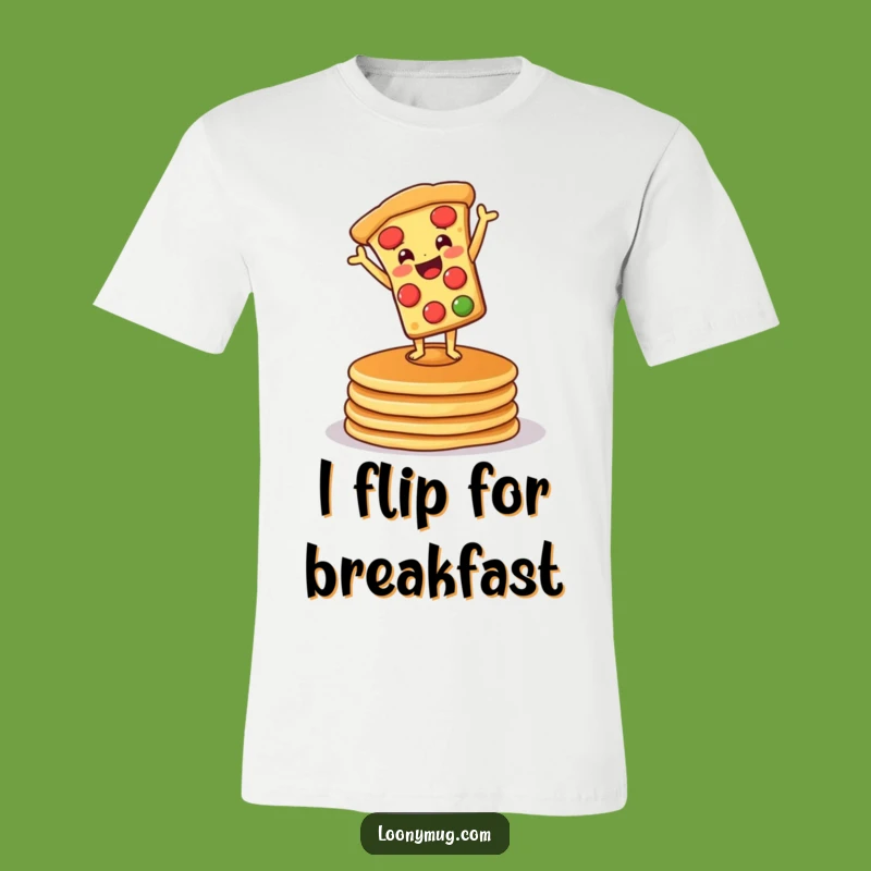 Funny Pizza Pancake Handstand T-Shirt: Comical Breakfast Character Tee Gift