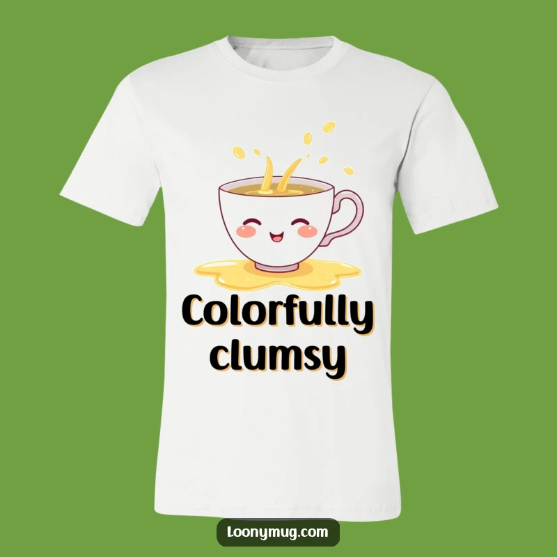 Funny Shy Teacup T-Shirt: Wearable Art with a Giggle & Rainbow Flair