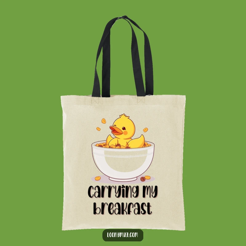 Funny Rubber Ducky Cereal Bowl Tote Bag - Hilarious Accessory Gift