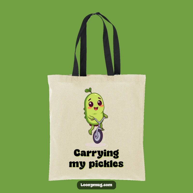 Funny Pickle Unicycle Tote Bag - Mischievous Carry-All Gift